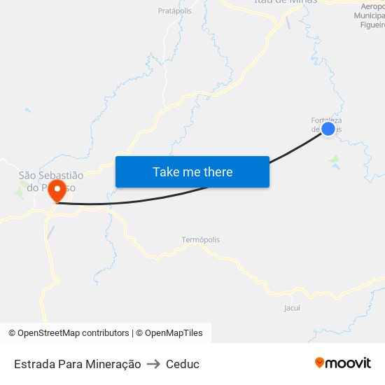 Estrada Para Mineração to Ceduc map