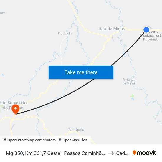 Mg-050, Km 361,7 Oeste | Passos Caminhões to Ceduc map