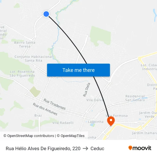 Rua Hélio Alves De Figueiredo, 220 to Ceduc map
