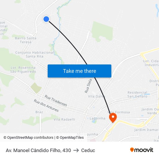 Av. Manoel Cândido Filho, 430 to Ceduc map