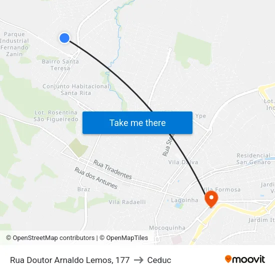 Rua Doutor Arnaldo Lemos, 177 to Ceduc map
