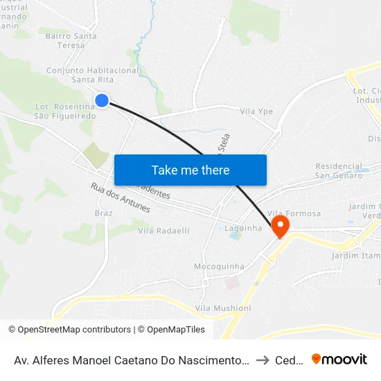 Av. Alferes Manoel Caetano Do Nascimento, 379 to Ceduc map