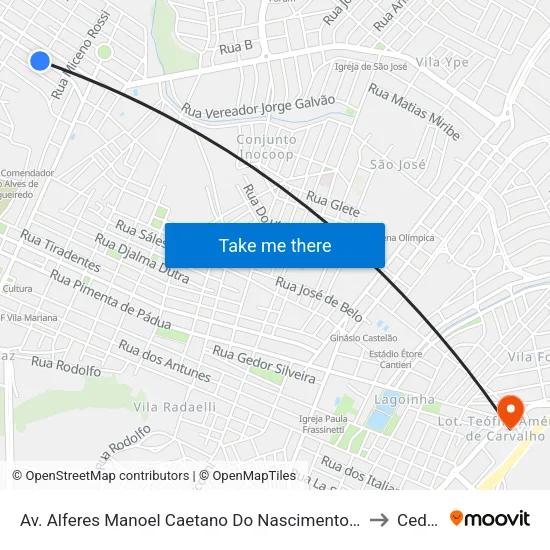 Av. Alferes Manoel Caetano Do Nascimento, 183 to Ceduc map