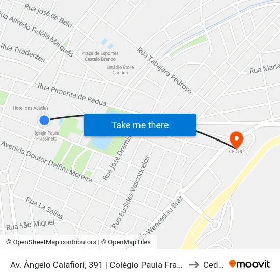 Av. Ângelo Calafiori, 391 | Colégio Paula Frassinetti to Ceduc map