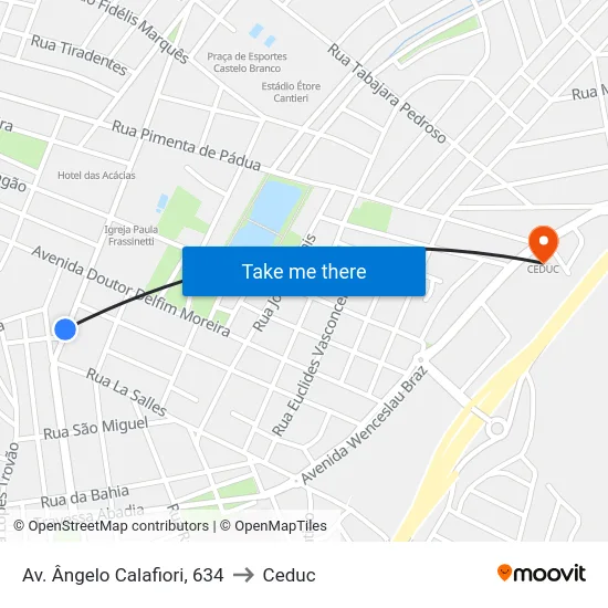 Av. Ângelo Calafiori, 634 to Ceduc map