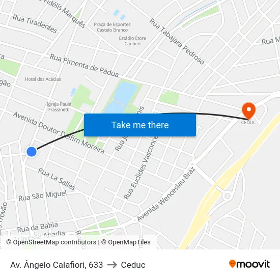 Av. Ângelo Calafiori, 633 to Ceduc map