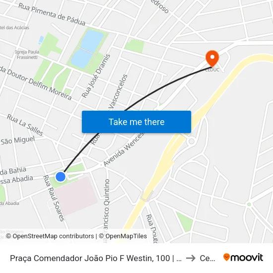 Praça Comendador João Pio F Westin, 100 | Santa Casa to Ceduc map