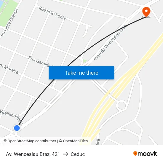 Av. Wenceslau Braz, 421 to Ceduc map