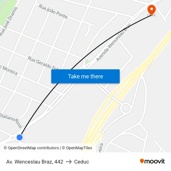 Av. Wenceslau Braz, 442 to Ceduc map