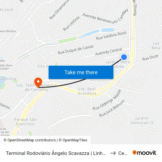 Terminal Rodoviário Ângelo Scavazza | Linhas Urbanas to Ceduc map