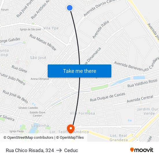 Rua Chico Risada, 324 to Ceduc map