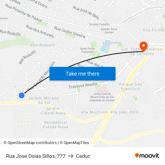 Rua José Osias Sillos, 777 to Ceduc map