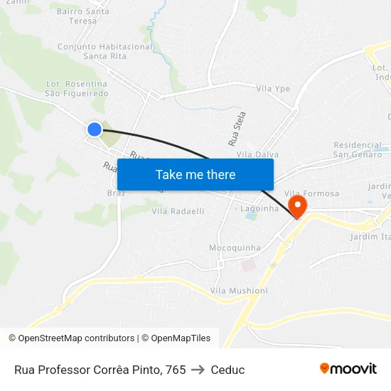Rua Professor Corrêa Pinto, 765 to Ceduc map