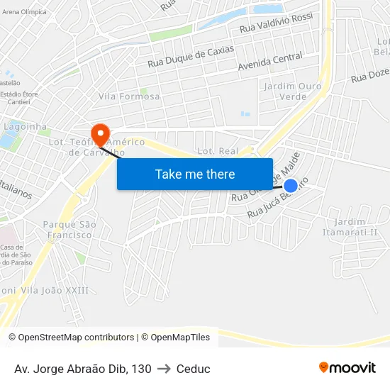 Av. Jorge Abraão Dib, 130 to Ceduc map