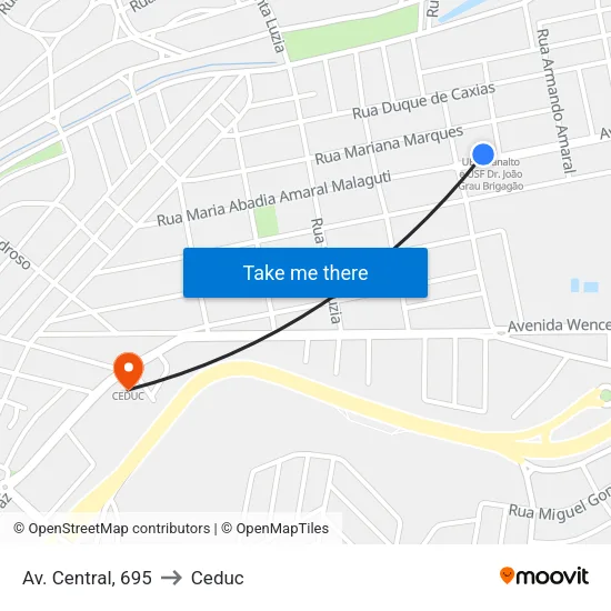 Av. Central, 695 to Ceduc map