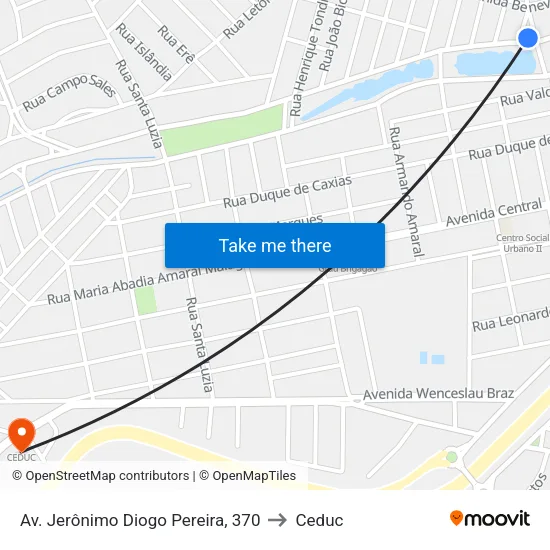 Av. Jerônimo Diogo Pereira, 370 to Ceduc map