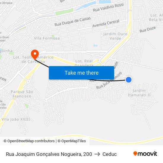 Rua Joaquim Gonçalves Nogueira, 200 to Ceduc map