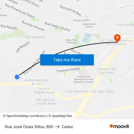 Rua José Osias Sillos, 800 to Ceduc map