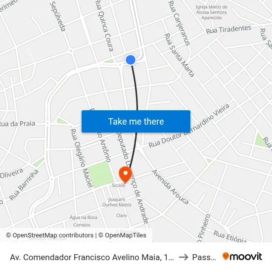 Av. Comendador Francisco Avelino Maia, 1372 to Passos map