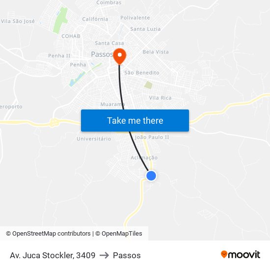 Av. Juca Stockler, 3409 to Passos map