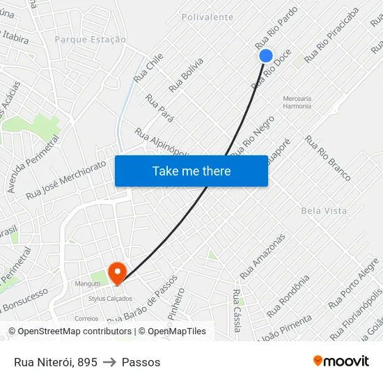 Rua Niterói, 895 to Passos map
