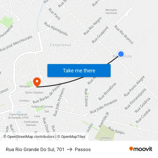Rua Rio Grande Do Sul, 701 to Passos map