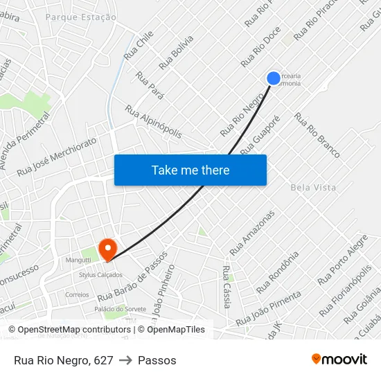 Rua Rio Negro, 627 to Passos map