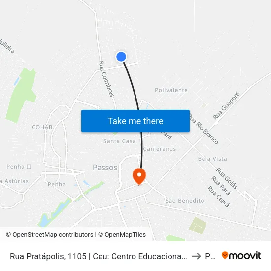 Rua Pratápolis, 1105 | Ceu: Centro Educacional Unificado Das Artes E Dos Esportes - Sentido Aclimação to Passos map