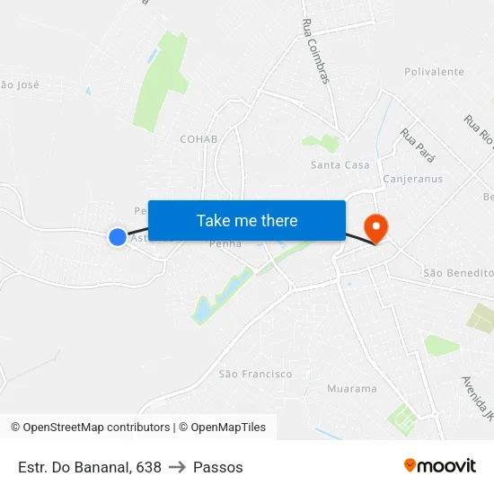 Estr. Do Bananal, 638 to Passos map