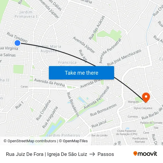 Rua Juiz De Fora | Igreja De São Luiz to Passos map