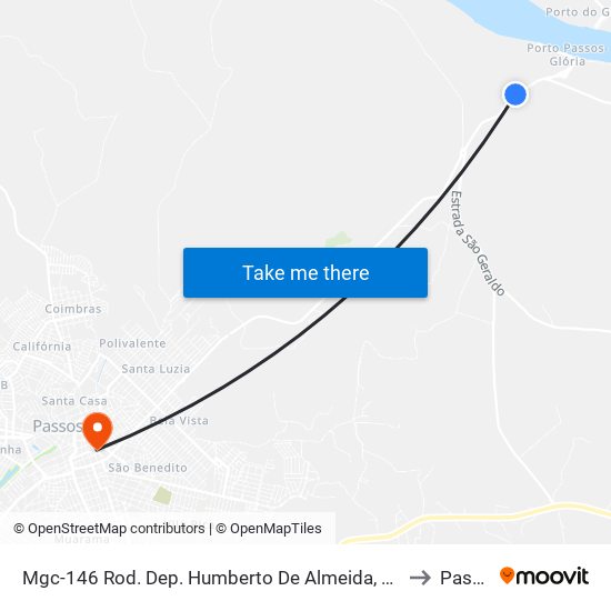 Mgc-146 Rod. Dep. Humberto De Almeida, Km 352,1 Sul to Passos map