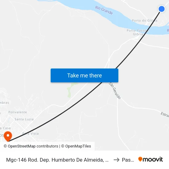 Mgc-146 Rod. Dep. Humberto De Almeida, Km 348,9 Sul to Passos map