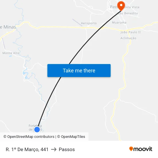 R. 1º De Março, 441 to Passos map