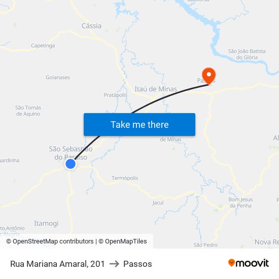 Rua Mariana Amaral, 201 to Passos map