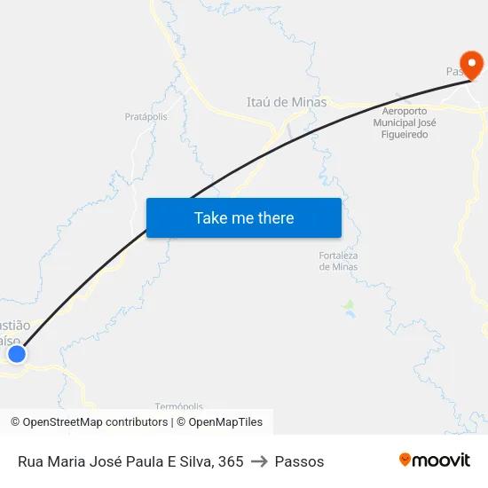 Rua Maria José Paula E Silva, 365 to Passos map