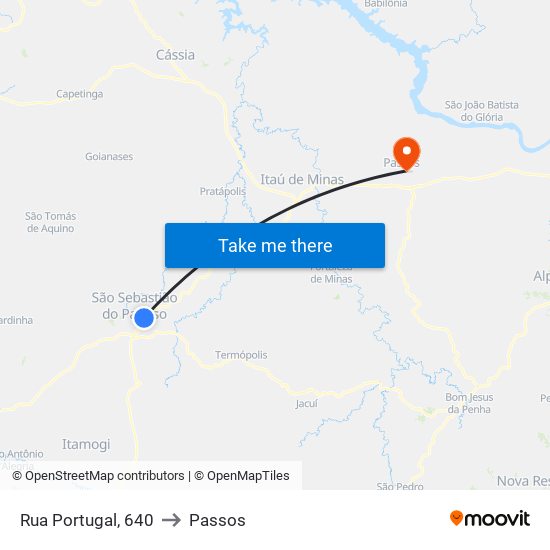 Rua Portugal, 640 to Passos map