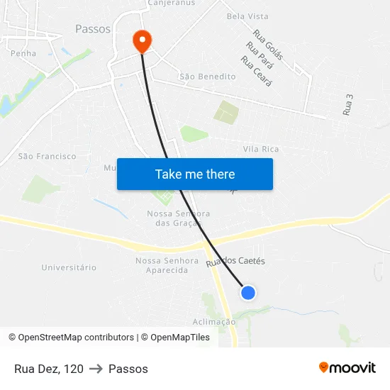 Rua Dez, 120 to Passos map