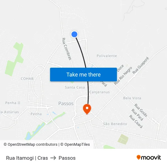 Rua Itamogi | Cras to Passos map