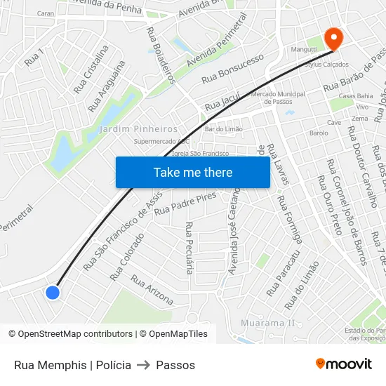Rua Memphis | Polícia to Passos map