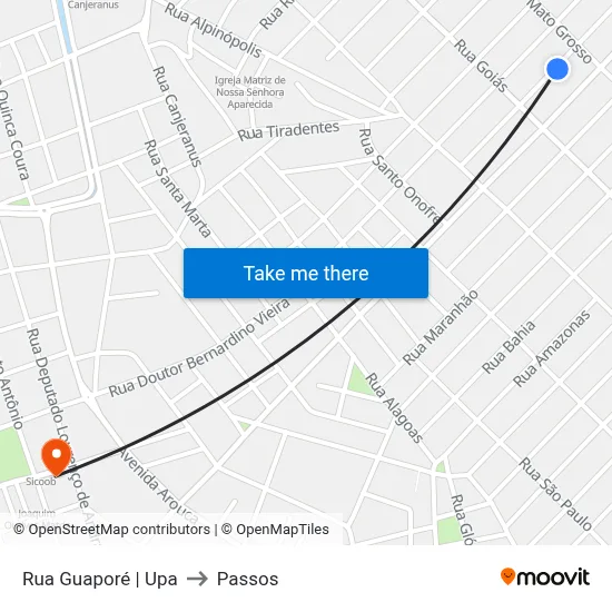 Rua Guaporé | Upa to Passos map