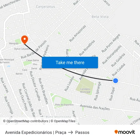 Avenida Expedicionários | Praça to Passos map