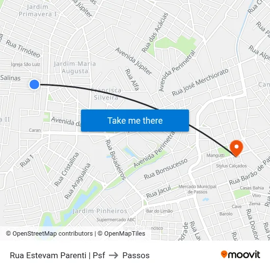 Rua Estevam Parenti | Psf to Passos map