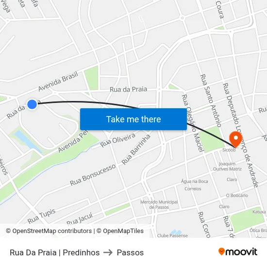Rua Da Praia | Predinhos to Passos map