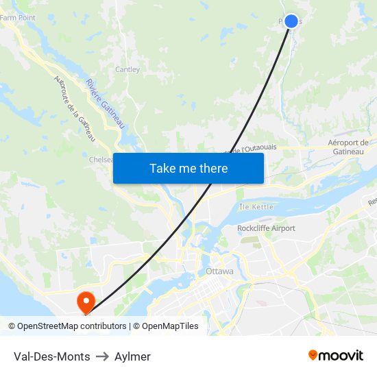 Val-Des-Monts to Aylmer map