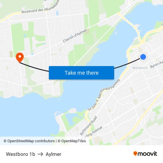 Westboro 1b to Aylmer map