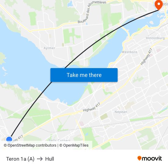 Teron 1a (A) to Hull map
