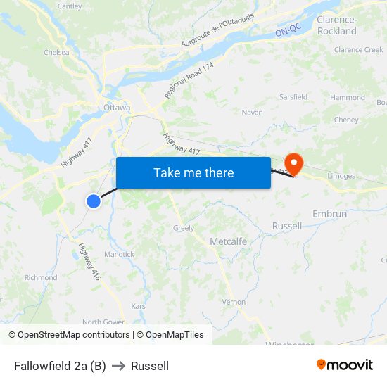 Fallowfield 2a (B) to Russell map