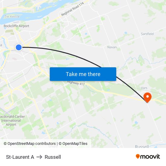 St-Laurent A to Russell map