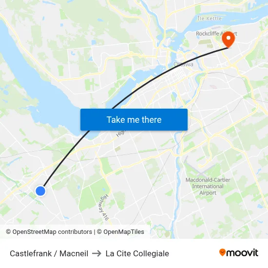Castlefrank / Macneil to La Cite Collegiale map