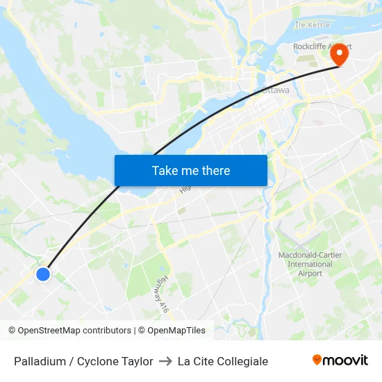 Palladium / Cyclone Taylor to La Cite Collegiale map